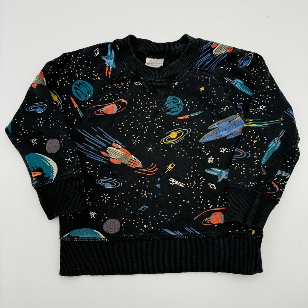 Hanna Andersson Pullover Crewneck Sweatshirt Rocket Outer Space Toddler